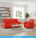 Set sofe 2 pcs Crvena Umjetna koža - NOVO