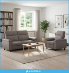 Set sofe 2 pcs Sivosmeđa Tkanina - NOVO