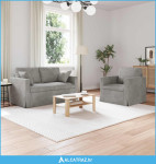Set sofe 2 pcs Svijetlo siva 138 x 78 x 80 cm Baršun - NOVO