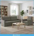 Set sofe 2 pcs Svjetlosiva Kordura tekstil - NOVO