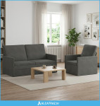 Set sofe 2 pcs Tamnosiva Kordura tekstil - NOVO
