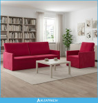 Set sofe 2 pcs Vinska crvena Baršun - NOVO