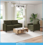 Set sofe 2 pcs Zelena Poliester - NOVO
