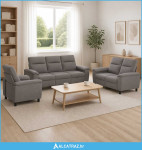 Set sofe 3 pcs Sivosmeđa Tkanina - NOVO