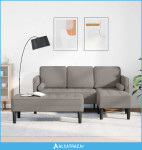 Set sofe s jastukom 2 pcs Sivo-smeđa Poliester - NOVO