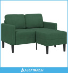 Sofa 2-sjed s ležaljkom u obliku slova L tamno zelena 125 cm - NOVO