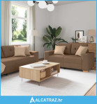 Sofa 3 pcs Smeđa 221 x 80 x 80 cm Platnasta tkanina - NOVO