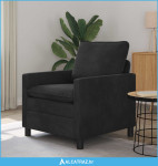 Sofa Crna 76 x 81 x 87,5 cm Baršun - NOVO