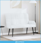 Sofa za dvije osobe Bijela 115 x 61 x 87 cm Tkanina - NOVO