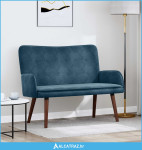 Sofa za dvije osobe Plava 115 x 61 x 87 cm Baršun - NOVO