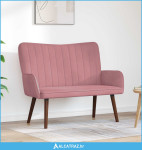 Sofa za dvije osobe Ružičasta 115 x 61 x 87 cm Baršun - NOVO