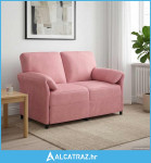 Sofa za dvije osobe Ružičasta 138 x 83 x 95 cm Baršun - NOVO
