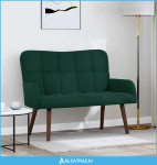 Sofa za dvije osobe Tamnozelena 115 x 61 x 87 cm Baršun - NOVO
