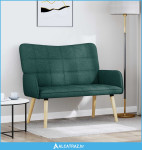 Sofa za dvije osobe Tamnozelena 115 x 61 x 87 cm Tkanina - NOVO