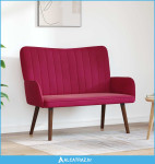 Sofa za dvije osobe Vinska crvena 115 x 61 x 87 cm Baršun - NOVO