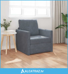 Sofa na podu Single Convertible, Velur 74x77x81 cm Tamno siva - NOVO