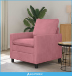 Sofa Ružičasta 76 x 81 x 87,5 cm Baršun - NOVO