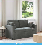 Sofa Tamno siva 138 x 78 x 80 cm Baršun - NOVO