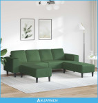 Sofa Tamnozelena 250 x 188 x 76 cm Kordura tekstil - NOVO