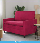 Sofa Vinska crvena 126 x 81 x 87,5 cm Baršun - NOVO