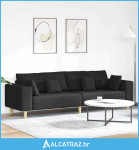 Tkaninska sofa s jastukom Crna 208 cm tkanina - NOVO