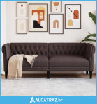 Trosjed Chesterfield tamnosmeđi od tkanine - NOVO