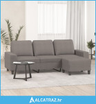 Trosjed s tabureom smeđesivi 180 cm od tkanine - NOVO