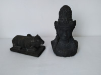 Glava Shive i Nandi krava ukrasna figura od vulkanskog kamena Novo