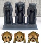 Kip - Tri mudra majmuna Mizaru (Ne govorim, ne čujem, ne vidim)