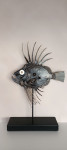 Metal art skulptura ribe Kovač crni