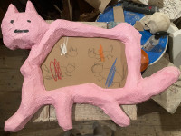 Skulptura slika okvir mačka sa macama