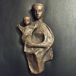 Sniženo!!! Umjetnički brončani reljef - Madona s djetetom - 17,5cm