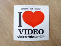 I LOVE VIDEO - NOVA SAMOLJEPLJIVA NALJEPNICA 10cm x 10cm
