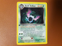 Pokemon karta Golbat 7/82 Holo 1st Edition Team Rocket zlatna NM stanj