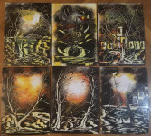 6 ulja na kartonu - 35x25cm