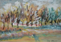 Akvarel Arpada Mesaroša, Đakovo, slavonski motiv