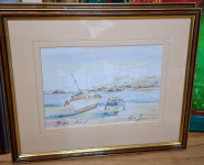 Akvarel more (uokvirena slika) 15x21 cm