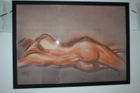 Akvarel Nenada Opačića velikog formata sa potpisom -Ženski akt pastela