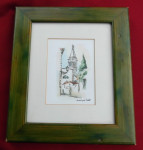 Akvarelirana grafika Crkve Sv. Eufemije autor Šimek A.