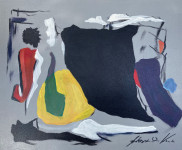 ALEXANDER KOCH - Apstrakcija - Ulje na lesonitu -njem.slikar - 70x60cm