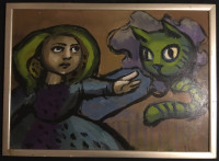 Sniženo! ANA SCHAUB - akril na kartonu 73x53cm - akademska slikarica