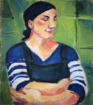 ANA SCHAUB - Portret djevojke - akril na lesonitu/platnu - 57x50cm