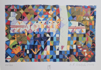 Antun Boris Švaljek "Avion 1" svilotisak serigrafija 35x50cm; iz 2013