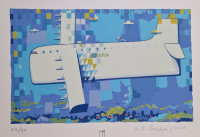 Antun Boris Švaljek "Avion 2" svilotisak serigrafija 35x50cm; iz 2013