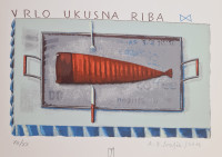 Antun Boris Švaljek "Riba" svilotisak serigrafija 35x50cm; iz 2013 god