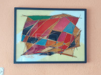 Apstrakcija 1, T. Ćirjak, akril na staklu