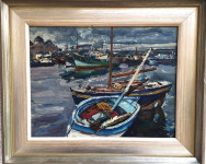 barke u luci - ulje na platnu