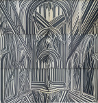 Boris Bućan "Katedrala negdje u travi" plakat/grafika 210x200cm; 1984;
