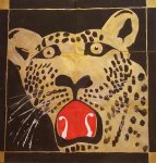 Boris Bućan "Leopard" ulje / akril / zlato 210 x 200 cm