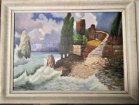 čempresi - ulje na lesonitu